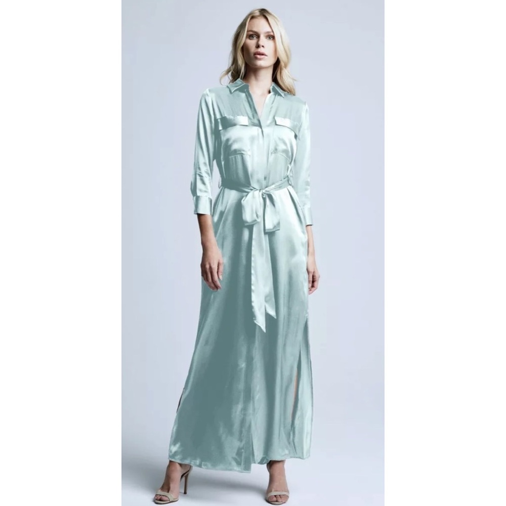 L’AGENCE Cameron 💯 silk shirt dress sz SP